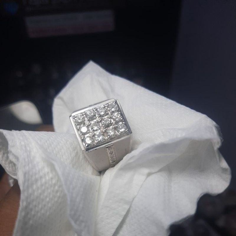 Natural diamond Cincin Pria keren mewah dan elegan