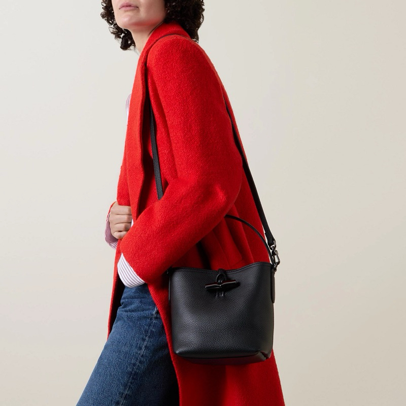 LONG*CHAMP LC Le Roseau Essential XS Leather Bucket Crossbody Bag