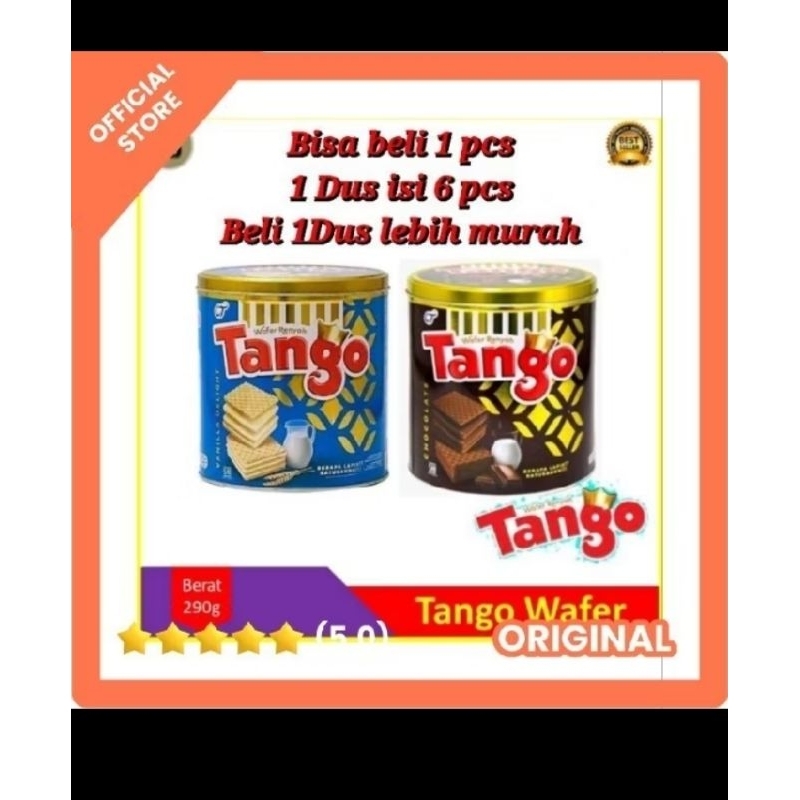 

Tango wafer kaleng coklat dan vanila 270gr siap kirim