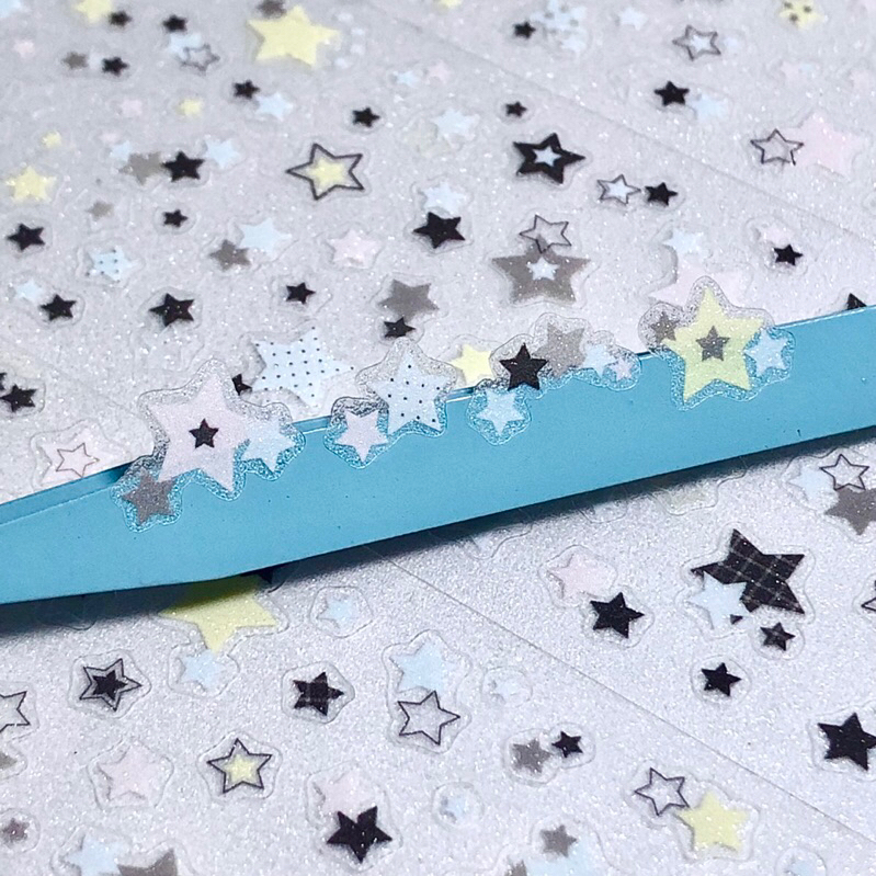 

[35x5cm] Stars Glitter Sticker Roll | Journaling Scrapbook Washi Tape Cute Bintang Y2K Deco Stiker Japanese Korean Style Jepang Korea Buzzz Object