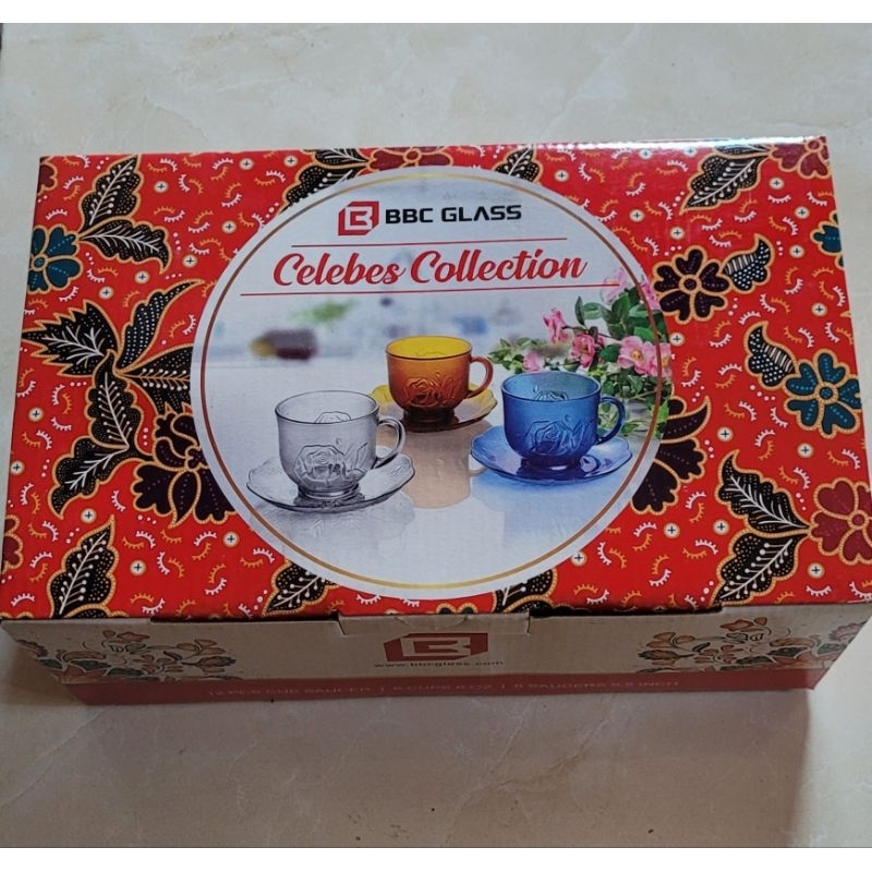 SET CANGKIR BBC GLASS CELEBES COLLECTION