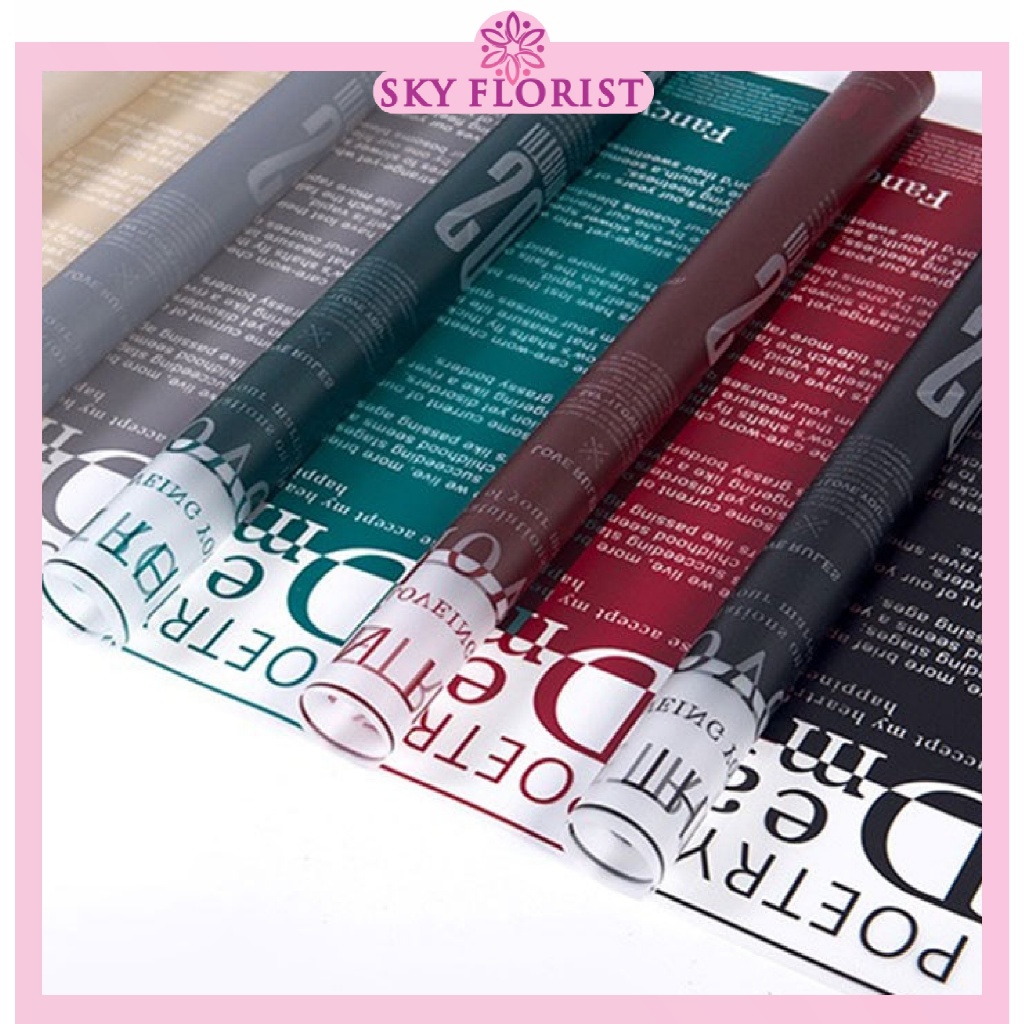 

Kertas Buket Bunga Transparan Cellophane Flower Wrapping Letter Waterproof Ecer Perlembar KB6058