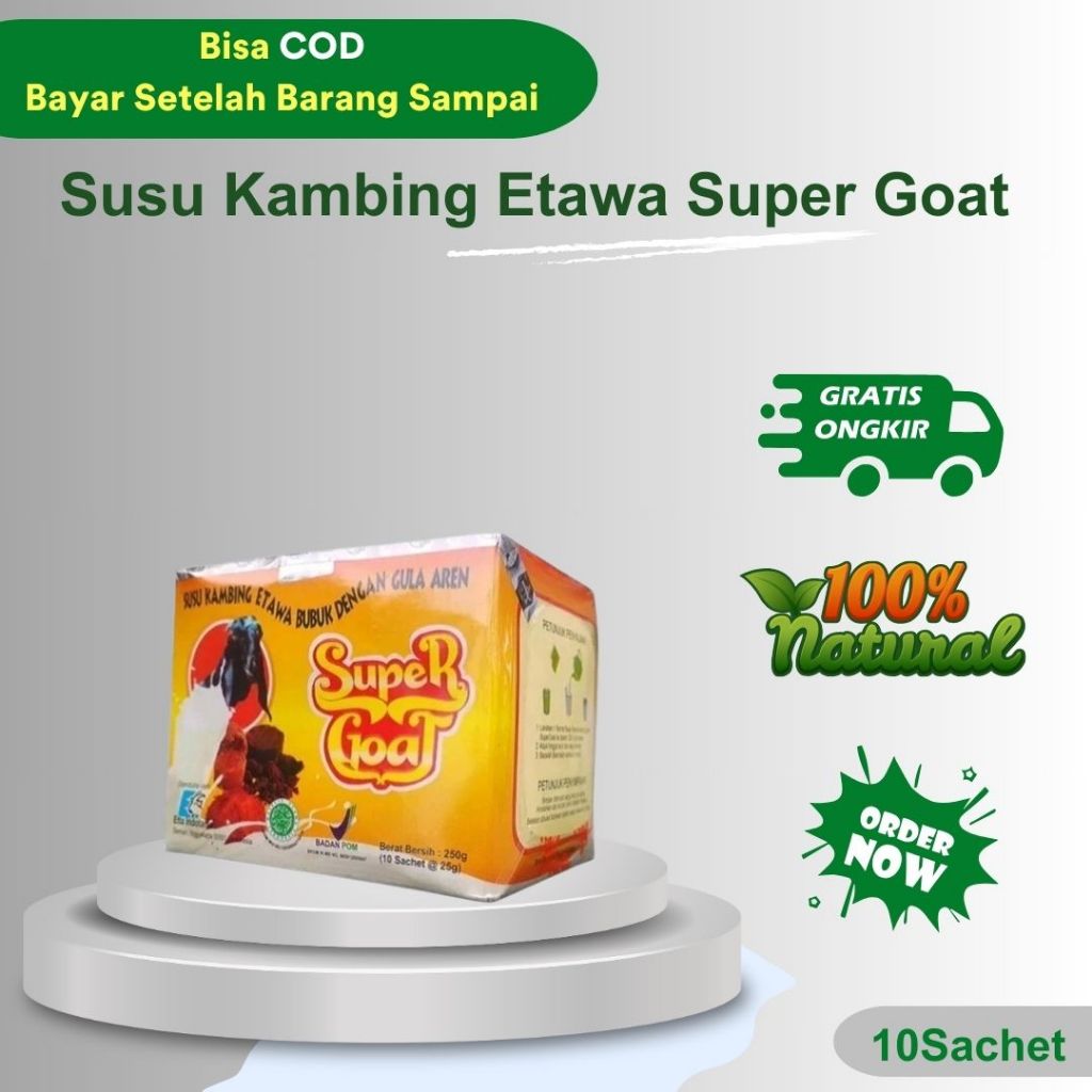 

Susu Kambing Etawa Super Goat - Menyembukan penyakit TBC dan Asma Isi 1 Box 10Sachet