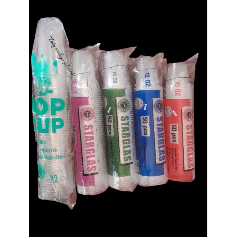 Starglass gelas cup isi 50 pcs ukuran 10oz