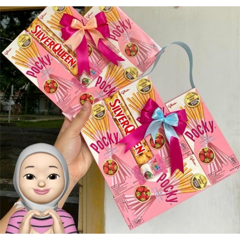 Hadiah Valentine Pocky SilverQueen Love/Coklat Valentine anniversary birthday dll