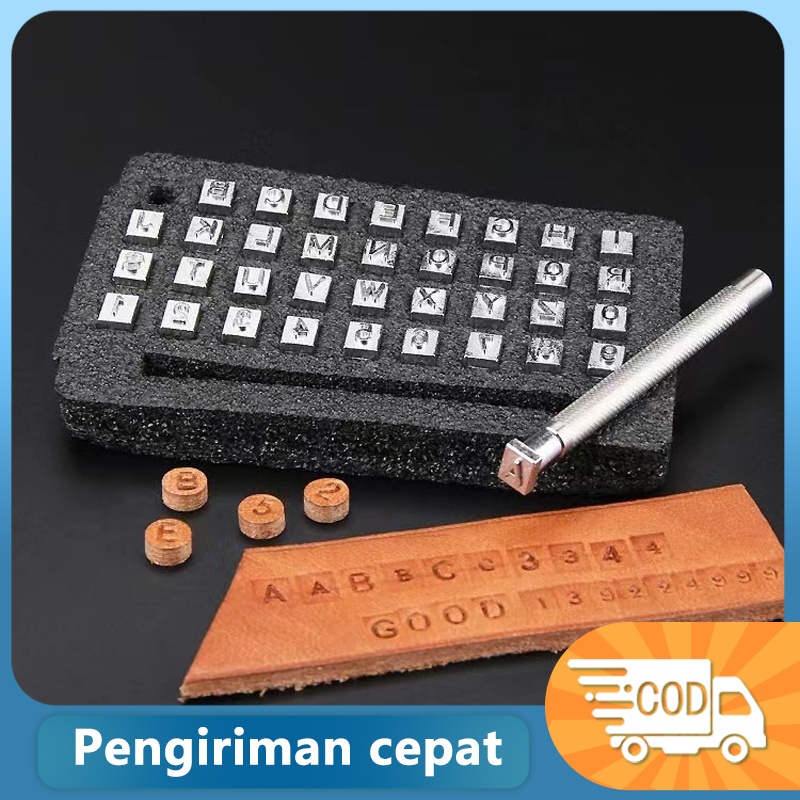 

Alat cetak kulit Alfanumerik stempel kulit 36pcs 0-9 A-Z