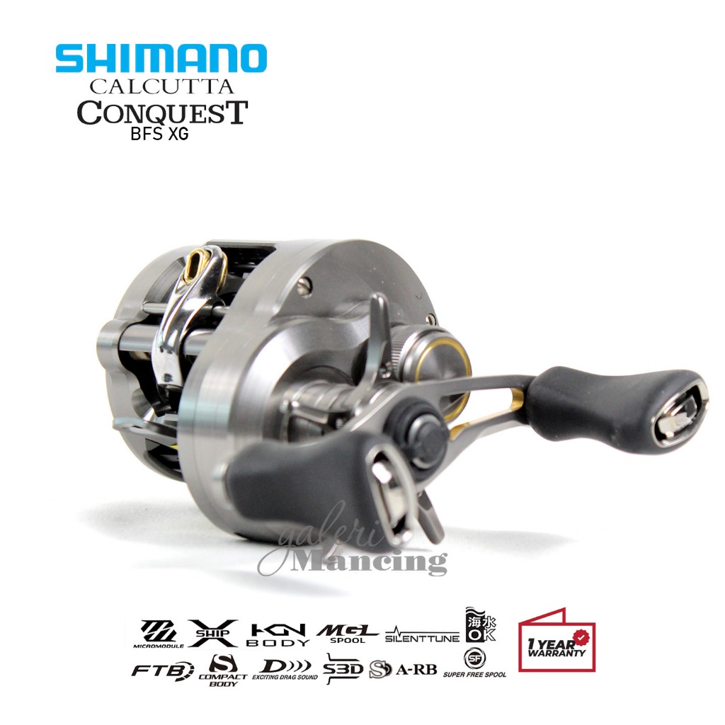 Reel BC/OH Shimano CALCUTTA CONQUEST BFS | HAGANE BODY | Resmi Galeri Mancing