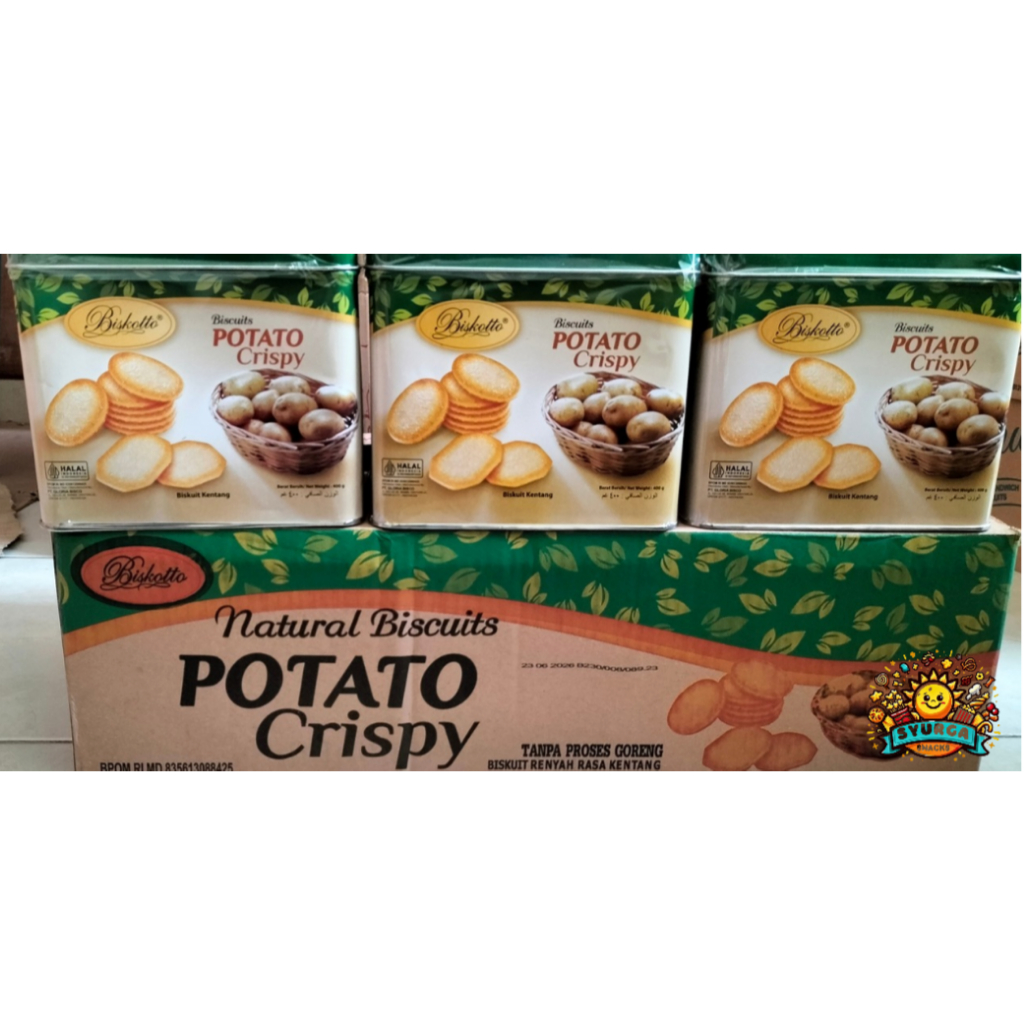 

Biskotto potato crispy Kotak / Kaleng Lebaran Dus (Isi 6 @400Gr)