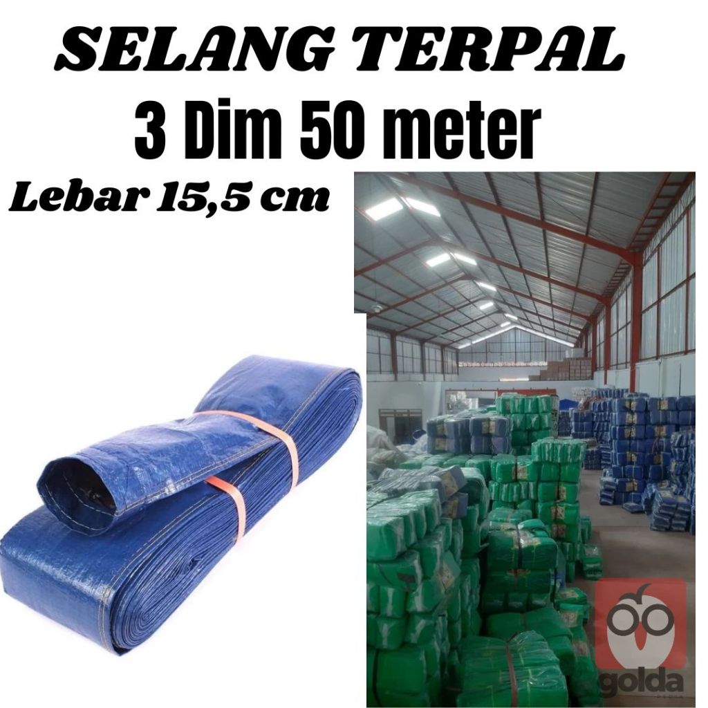 Selang Terpal 3 dim / Selang / Selang Irigasi Panjang 50 Meter | Selang Terpal Plastik Diesel Desel 