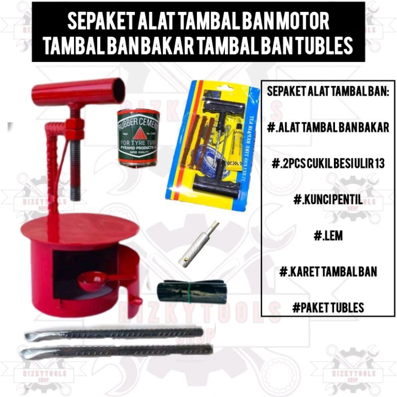 Alat tambal ban bakar tambal ban tubles alat tambal ban motor SEPAKET ALAT TAMBAL BAN BAKAR TAMBAL B