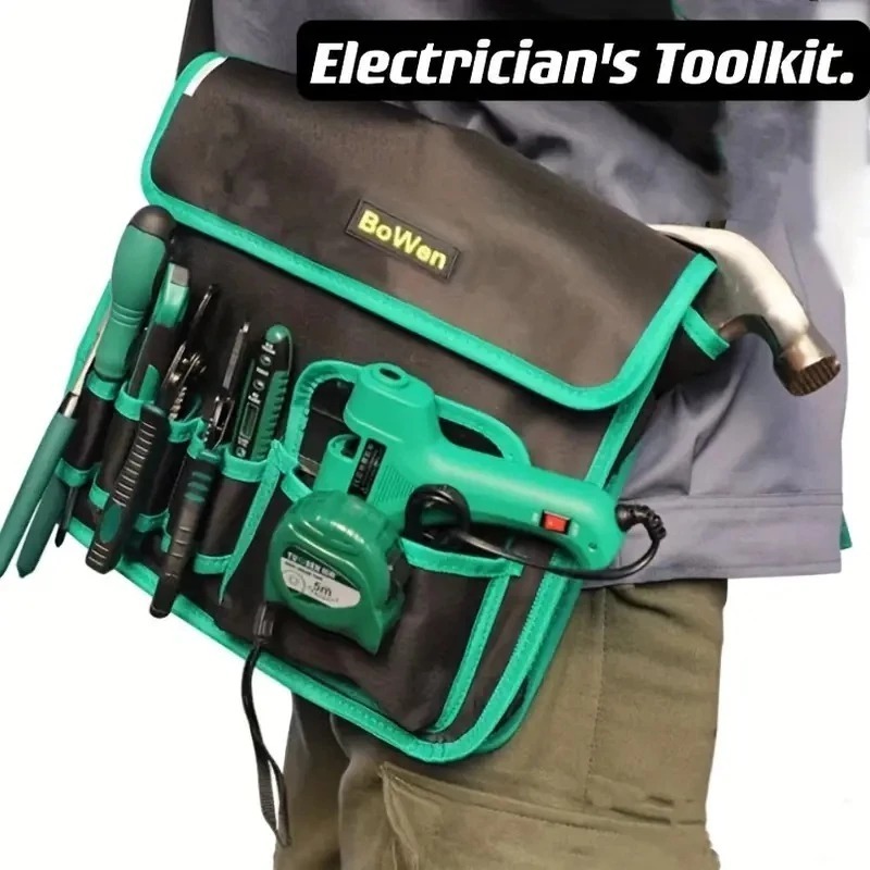 Tool Kit Electrician Kit - Shoulder Tool Bag - Tas Selempang Perkakas Tas Penyimpanan