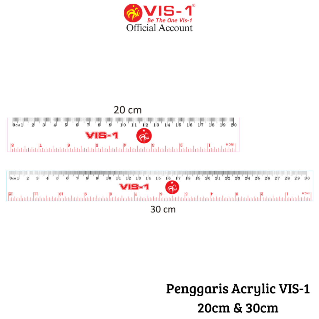 

VIS-1 - Penggaris Akrilik / Acrylic Ruler / 20cm 30cm