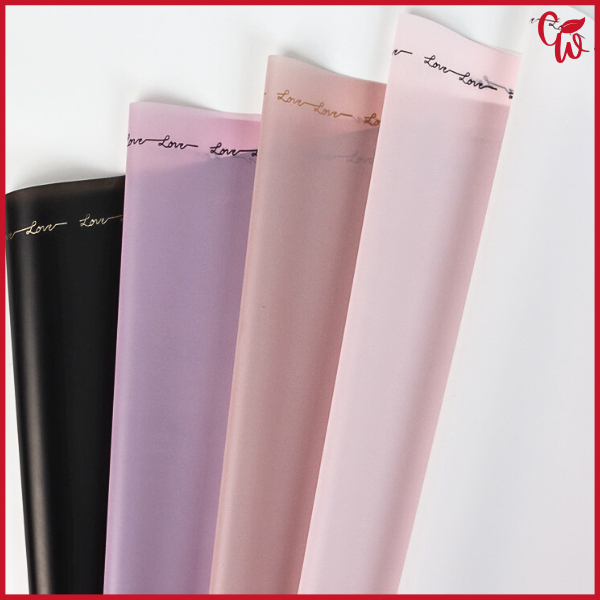 

20 LEMBAR Kertas Buket Motif Love Letter Border Cellophane Flower Wrapping Hand Bouquet KB6040