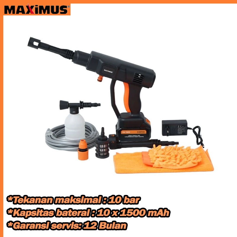High Pressure Washer Cordless Maximus Alat Cuci Motor Dan Mobil Portable Jet Cleaner Bergaransi Resm