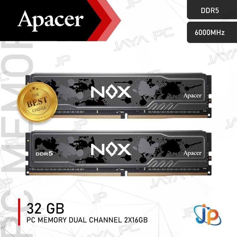 Memory Apacer NOX DDR5 PC48000 6000Mhz 32GB 2x16GB Ram