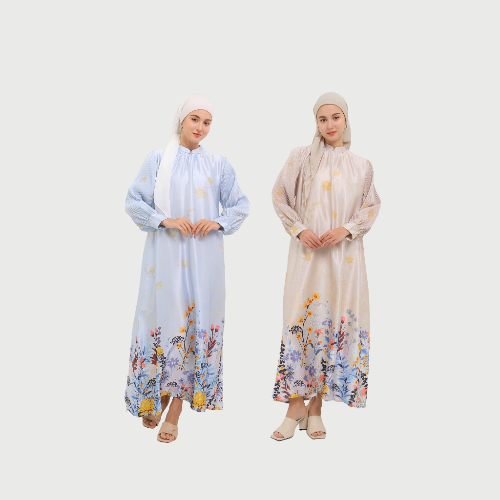 MFMW Madelyn Dress Gamis Satin Motif Bunga
