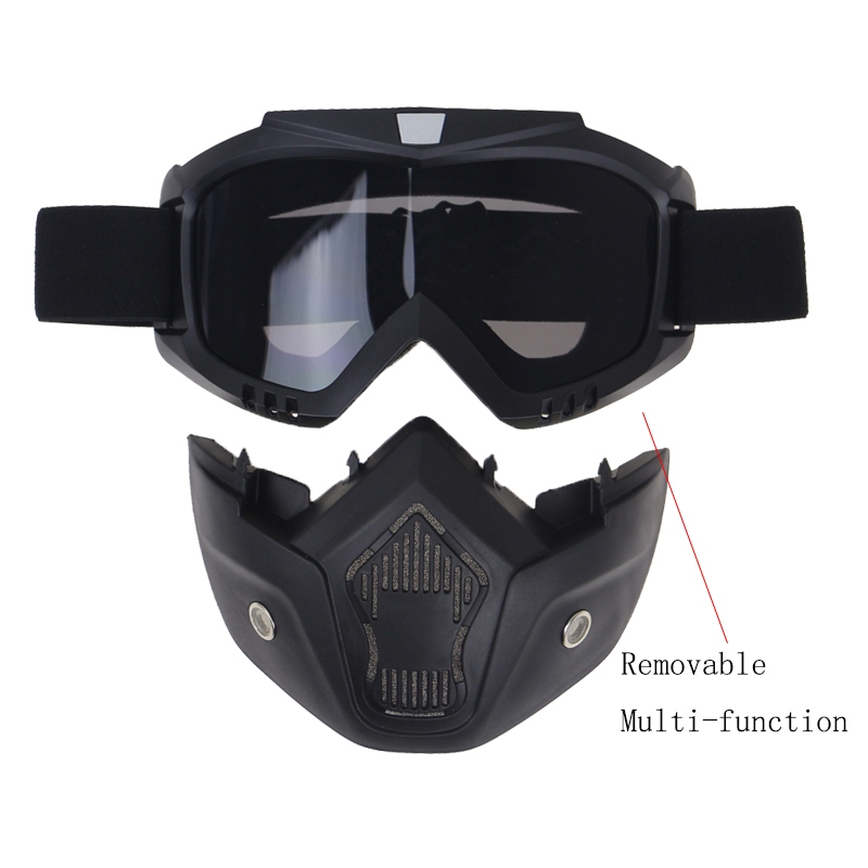 Kacamata Masker Motor Retro Trail Cross Goggles Windproof Paintball Mask Biker Tactical
