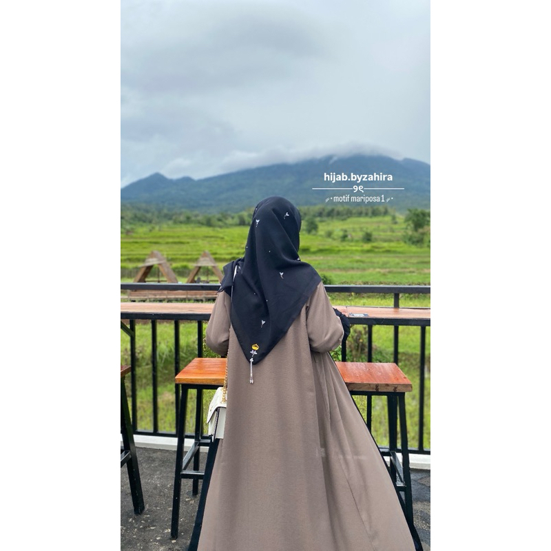 kerudung paris segi empat swarovski | motif MARIPOSA 1 | paris jadul varisha redrose | hijab.byzahir