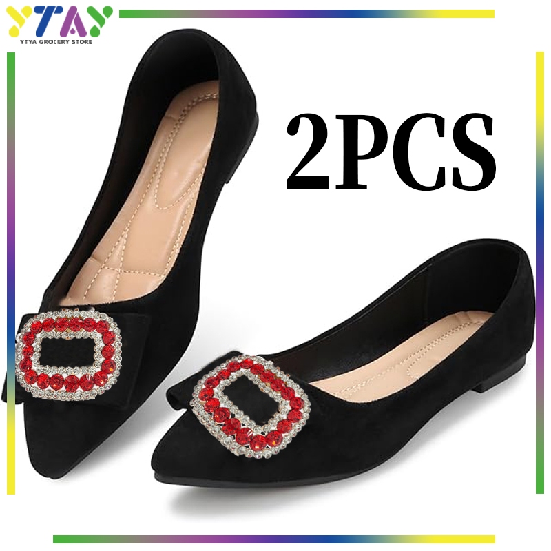 2pcs Sepasang Variasi Sepatu Rangkai Dekorasi Gesper Sepatu Pengantin Wanita High Heel Clip Sepasang