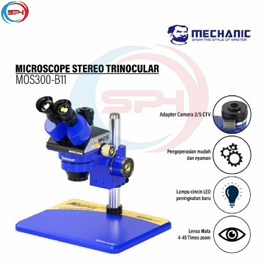 MECHANIC MOS300-B11 Microscope Stereo Trinocular - Mikroskop Original