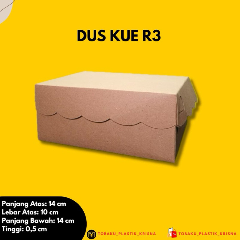 

R3 - Kotak Dus Kraft Coklat/Kotak Dus Kue/Kotak Dus Snack/ Kotak Dus Renda Coklat Non-laminasi