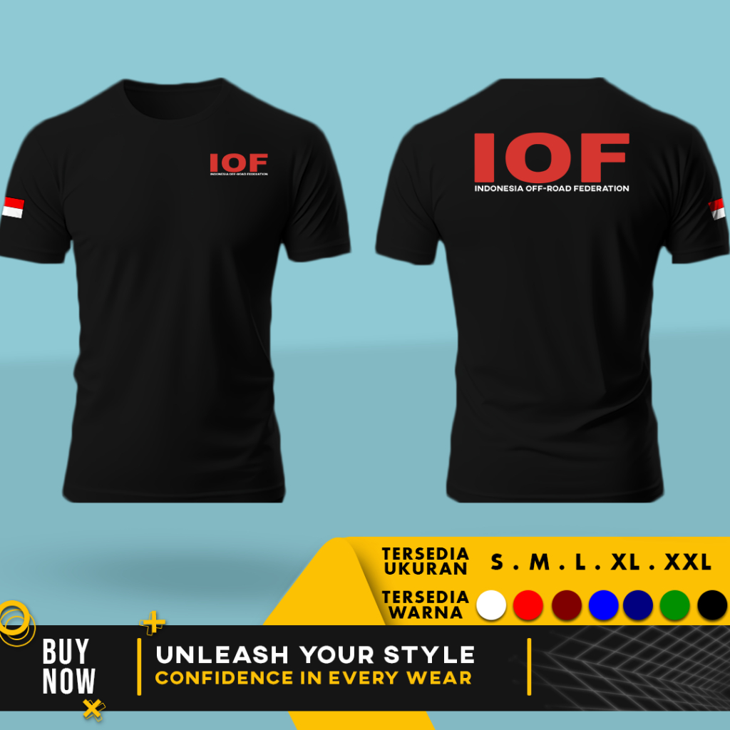 Kaos Baju IOF Indonesia Off-Road Federation | Cotton Combed 30s