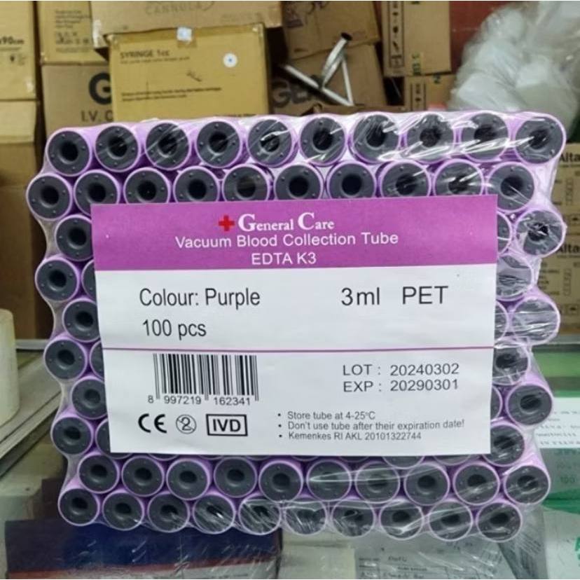 Tabung Edta 3ml K3 / Edta 3ml K3 Glass /  Pet