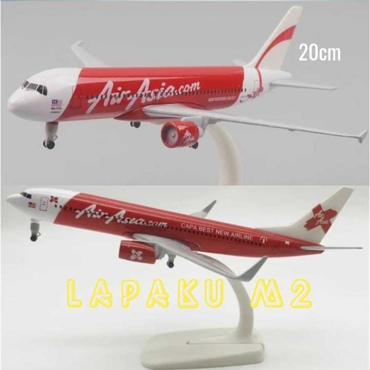 Mainan Pajangan Diecast Pesawat Air Asia x B.737 Air Asia A.320 Pesawat 20cm