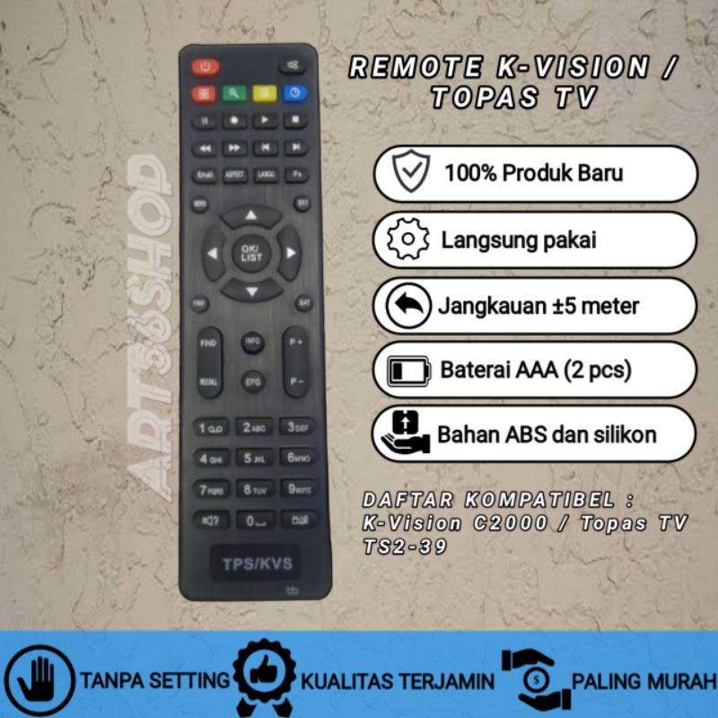 Remot Remote Receiver Parabola K-vision Bromo C2000 Topas Tv Ts2-39
