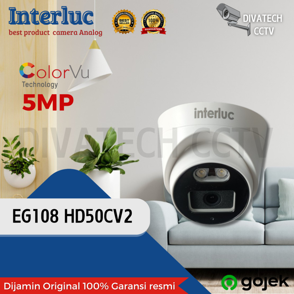 INTERLUC CAMERA 5MP COLORVU EG108 HD50CV2 5MP COLORVU INDOR