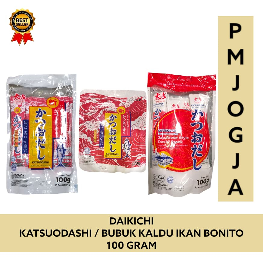 

Daikichi Katsuodashi Bonito Soup Powder Stick (10pc) Pouch 100 gram / Bubuk Kaldu Ikan Bonito Kering