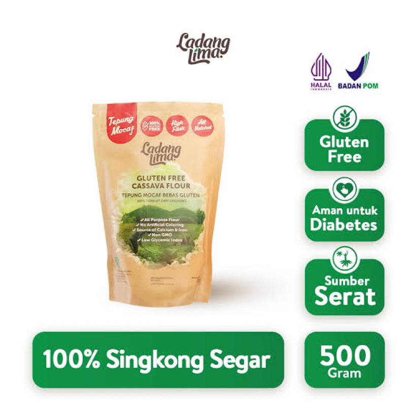 

LADANG LIMA TEPUNG MOCAF Gluteen Free Casava Flour 500 Gram