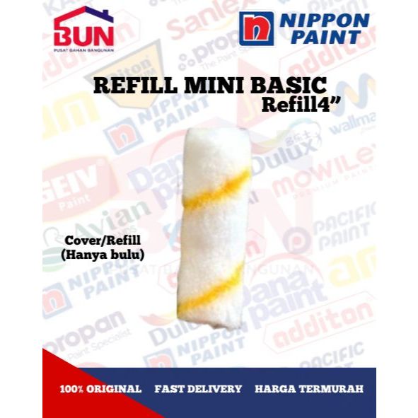 Nippon Paint Mini Roller 4 Inch / REFILL Kecil nippon biru / Untuk Cat Tembok