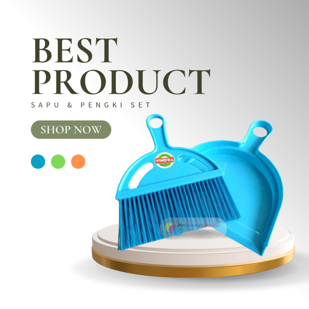 Serok Sampah Plastik dan Sapu Mobil Set / Serokan Sampah Kecil Vinoda