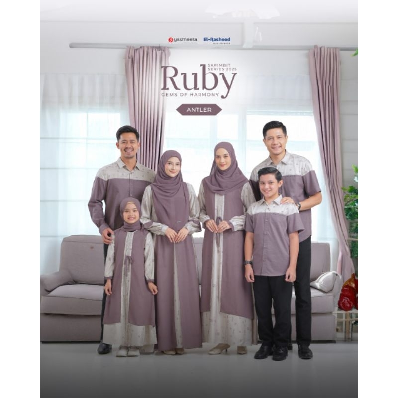 Ruby Series Antler Baju Couple Keluarga Family Set Sarimbit Lebaran 2025 by Yasmeera