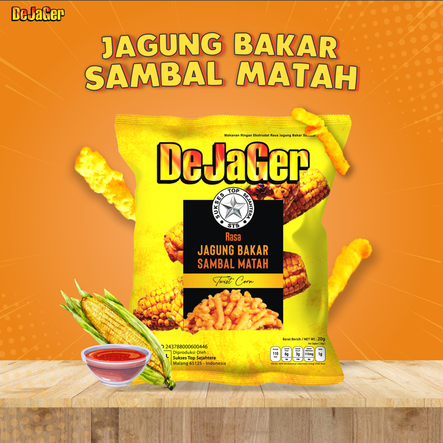 

Dejager twistcorn rasa Jagung bakar x Sambal matah (1pack isi10 pcs)