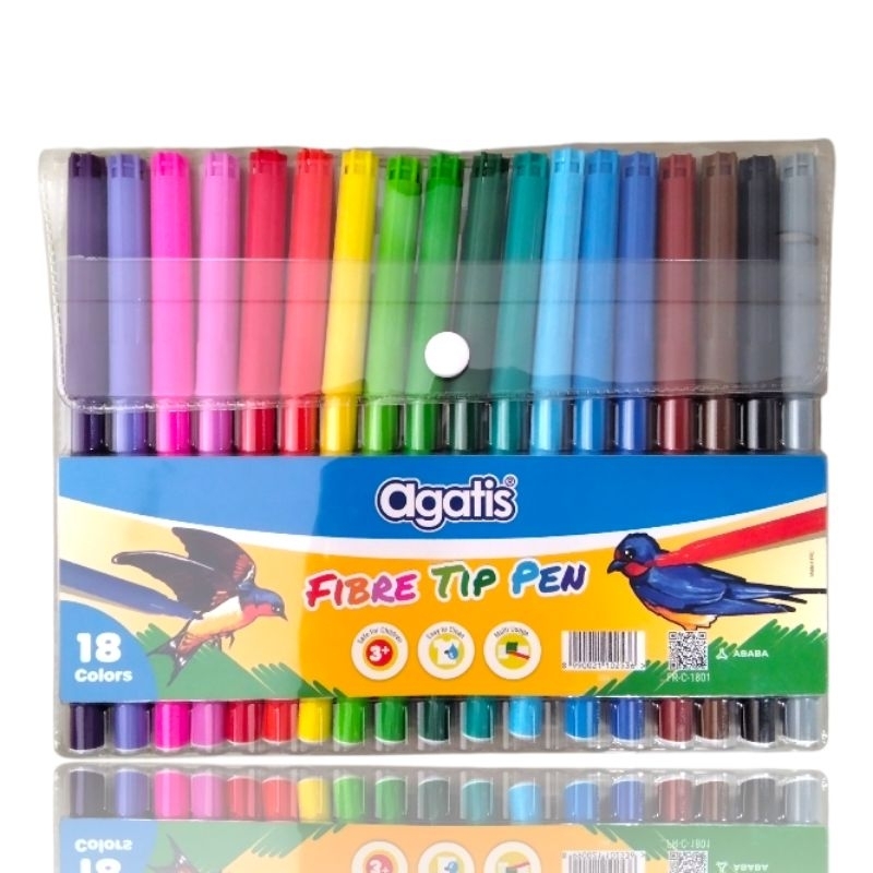 

Fibre Tip Pen Agatis (Isi 18 Warna)