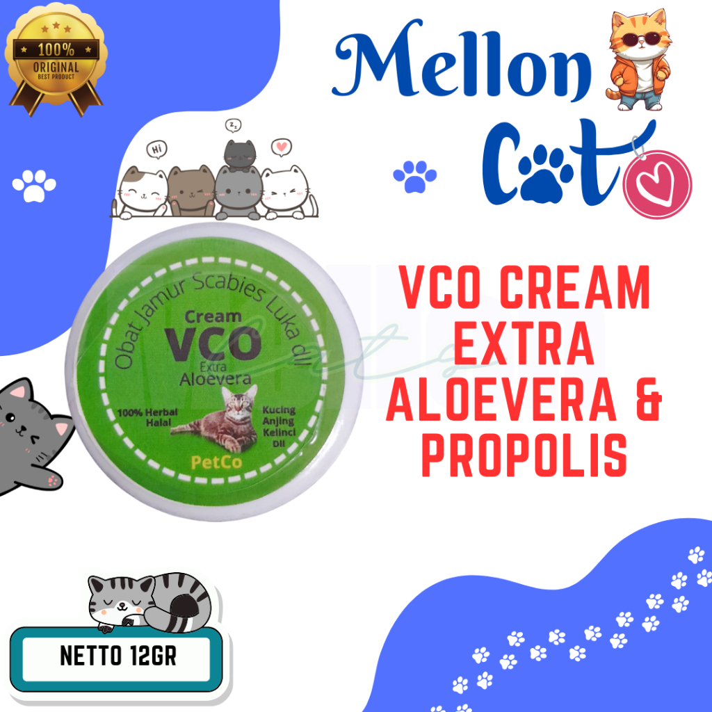 VCO Cream Virgin Coconut Oil Oles Jamur Scabies Luka Bisa untuk Kucing, Anjing, Kelinci, dll Extra A