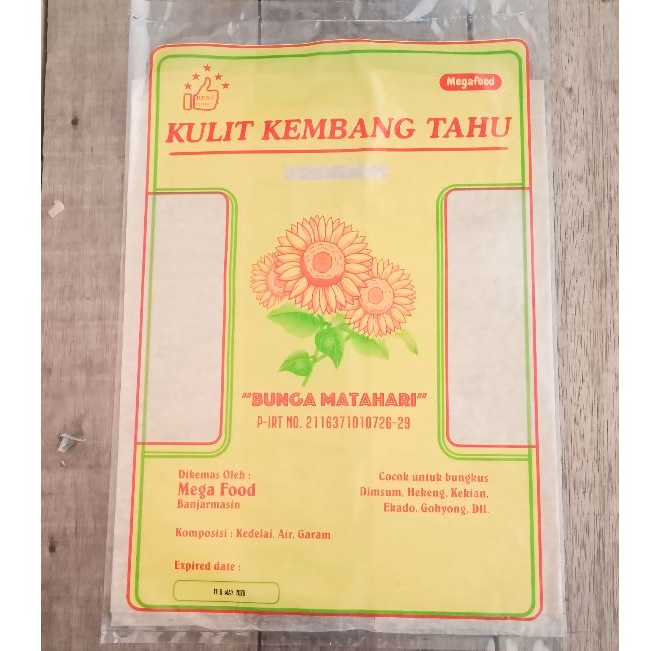 

KULIT TAHU KULIT KEMBANG TAHU CAP BUNGA MATAHARI MEGAFOOD KULIT DIMSUM HEKENG NGOHIONG