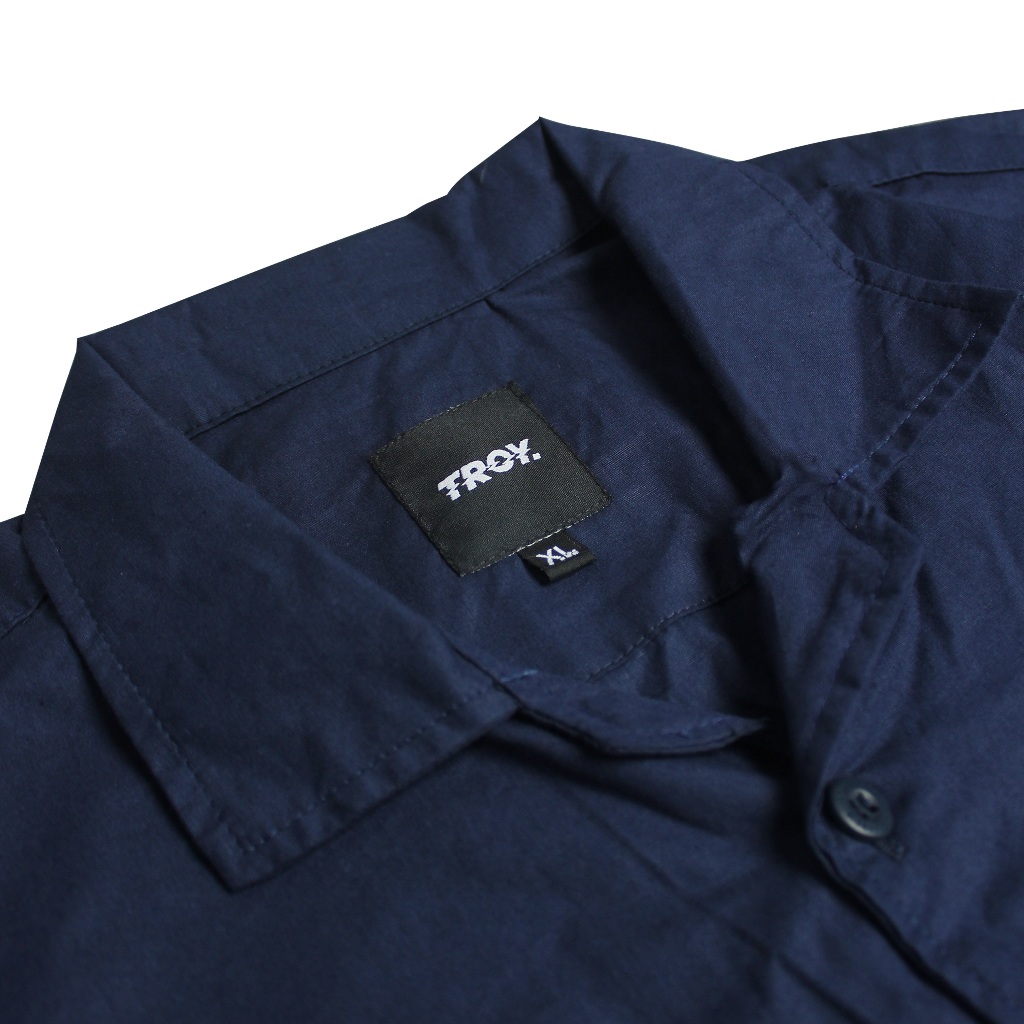 Troy Company Short Shirt Navy Plant Fossils - Kemeja Lengan Pendek Pria Biru Navy KMJ 2949