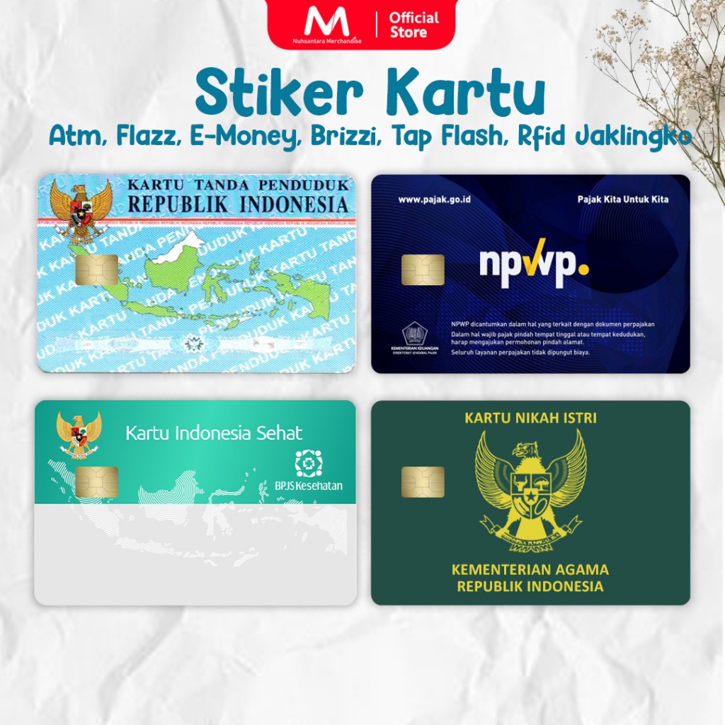 

Cetak Sticker Kartu Atm Skin Card KTP, KIS, BPJS Vinyl + Laminating Glossy / Stiker BCA Mandiri Bri Bni Debit Credit Emoney, Flazz, E-toll, Tap-cash, Brizzi, RFID dll