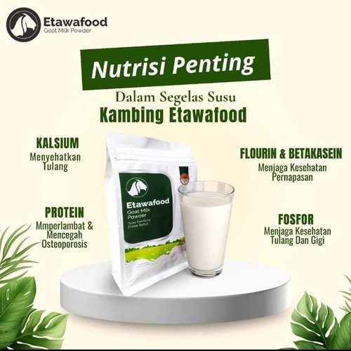 

Susu Kambing ETAWAFOOD Goat Milk Powder Susu Etawa Bubukisi 500gr - Mencegah Osteoporosis
