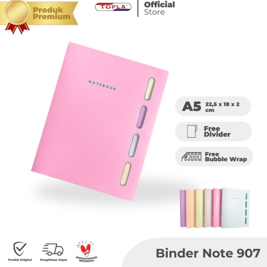 

MAP BINDER A5 TOPLA POLOS PASTEL / Binder Note A5 Topla A5 Pastel BNT-907 BNT-906 BNT-904