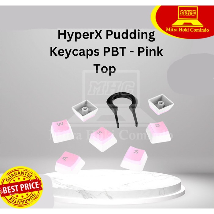 HyperX Pudding Keycaps PBT 104 Key - Pink Top