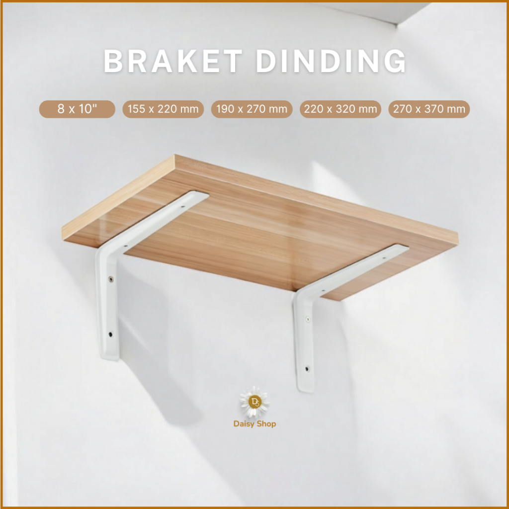 (DS) Siku Rak L Dinding 8 x 10 Inch Putih / Braket Siku Dinding / Braket Dinding Rak