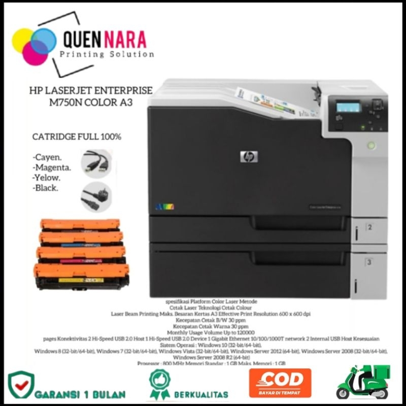 PRINTER A3 HP LASERJET ENTERPRISE M750N COLOR A3 GARANSI