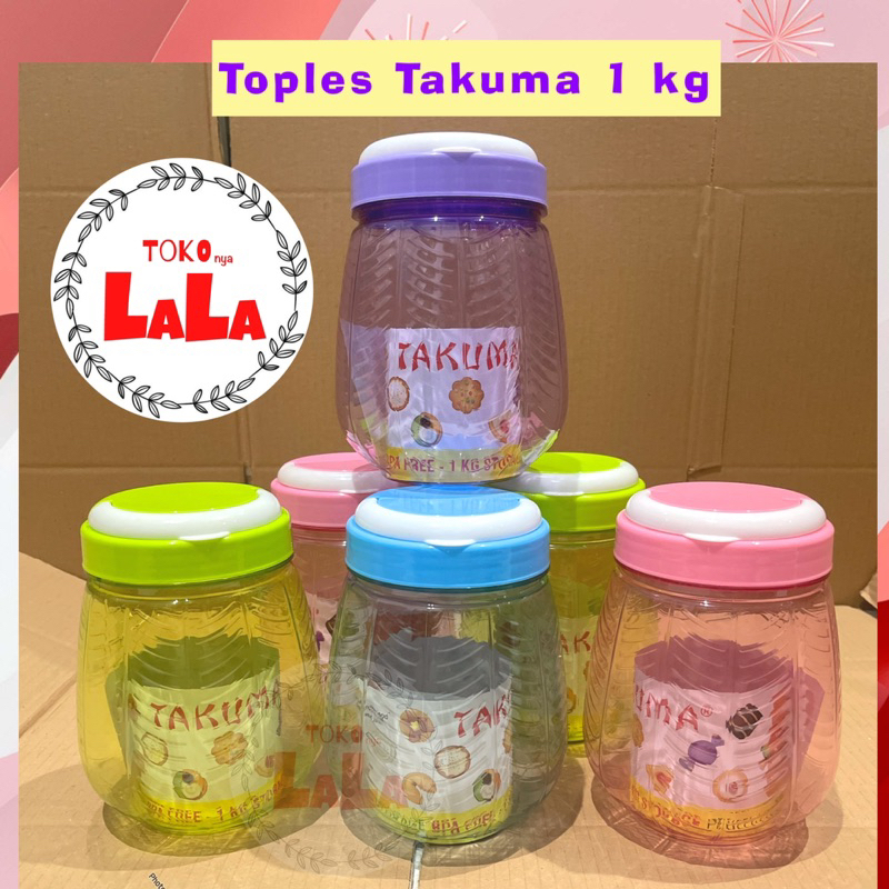 Toples Lebah Kecil Plastik Tutup Putar ukuran 500ml 1000ml Toples Lebaran