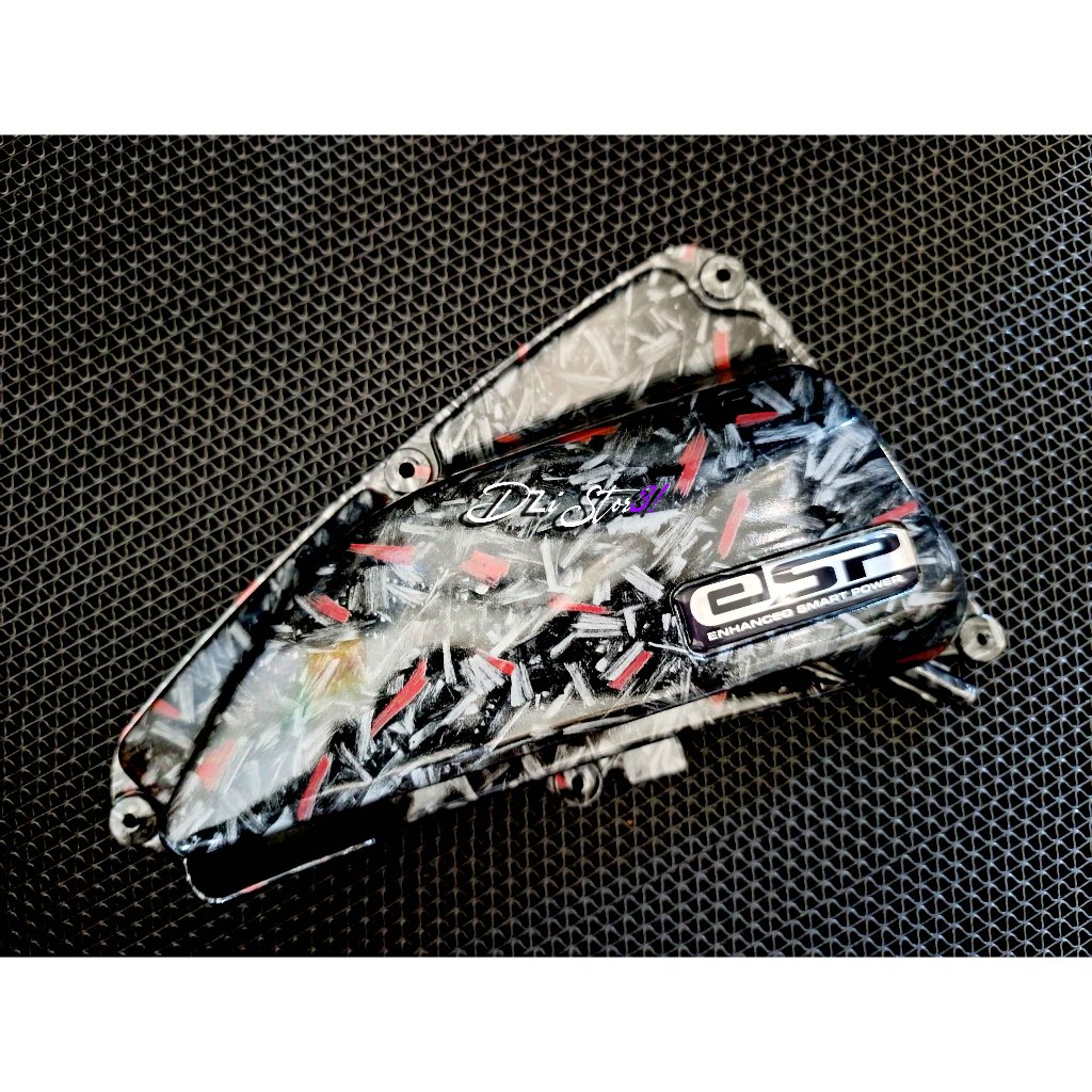 TUTUP FILTER CARBON FORGED RED  BEAT NEW CARBON FORGED RED GENIO BEAT DELUXE SCOOPY NEW CARBON 2020 