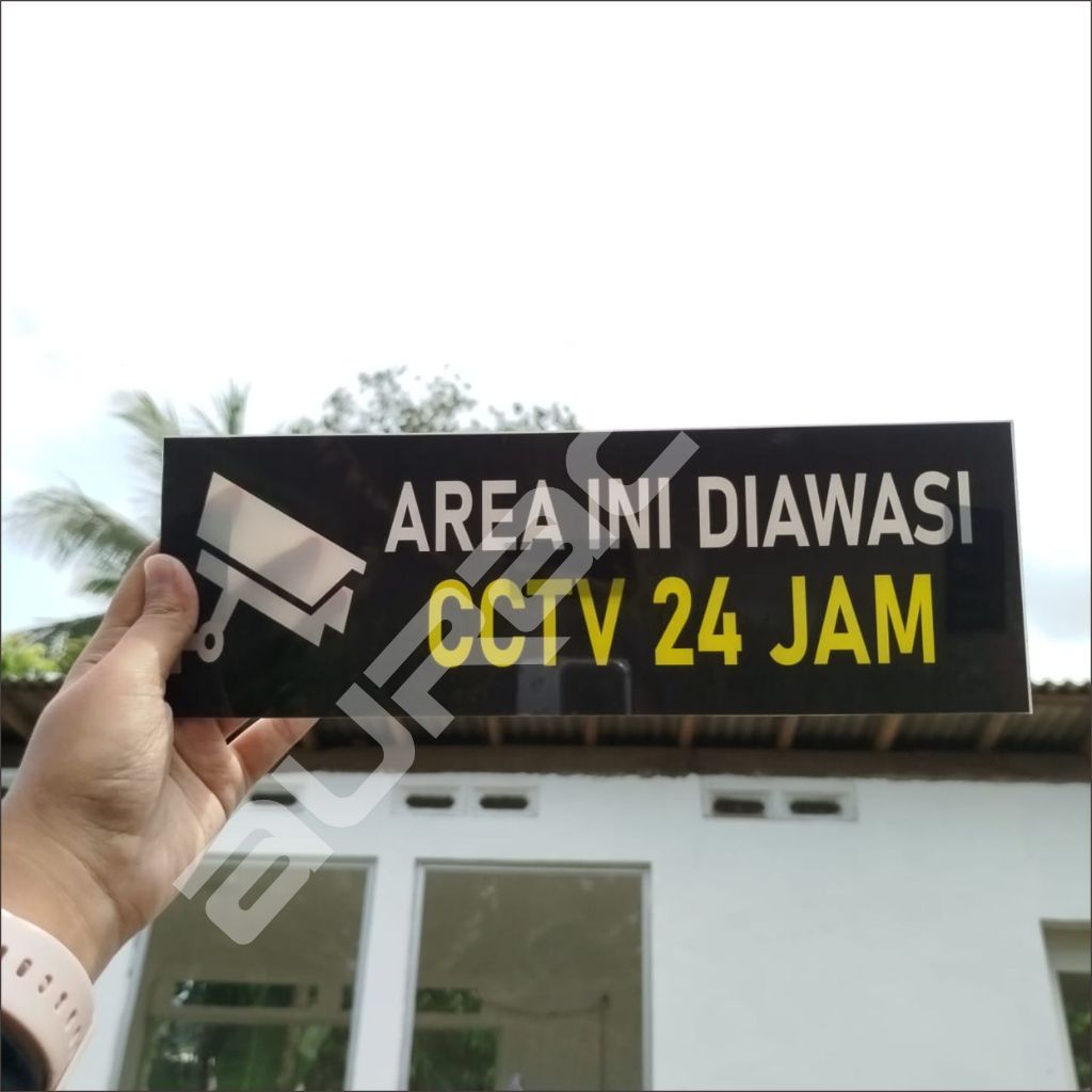 

PAPAN AKRILIK dan STIKER, AREA INI DI AWASI CCTV - 10 X 30 CM ( A124 )