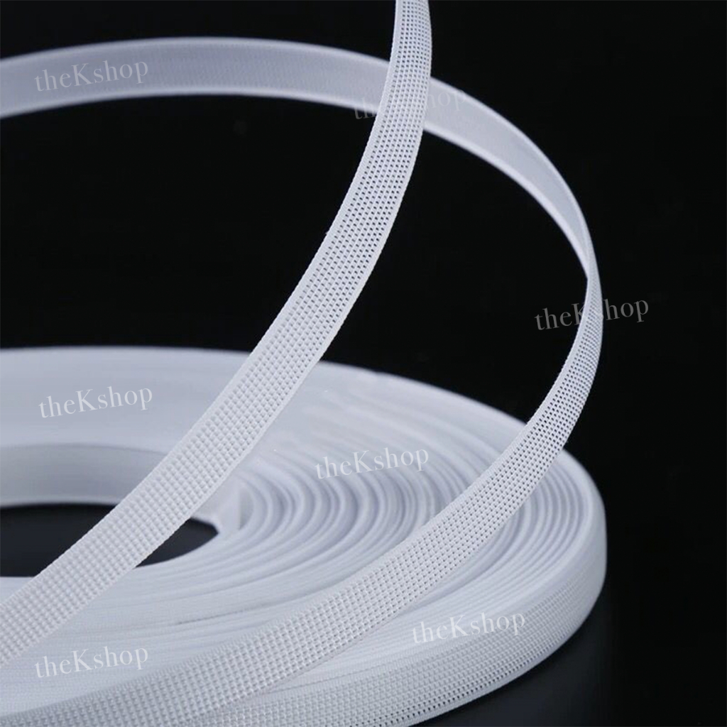 (1 Roll) BALEN JAHIT Datar 4mm 6mm 8mm 12mm Bisa Dijahit / Tulang Kamisol Putih Hitam 40 Meter (44 Y